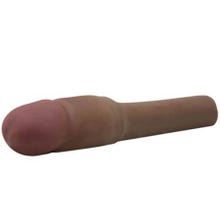 CyberSkin 4 inch Xtra Thick Vibrating Transformer Penis Extension brown SUPERSALE