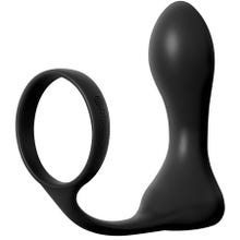 11,5 x 3,4 cm - Rechargeable Ass-Gasm Pro - vibrierender Analplug mit Cockring - black