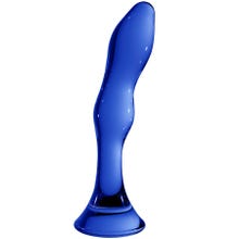 18 x 3,5 cm Chrystalino Glas Butt Plug -Gallant- blue