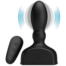 11,8 x 3,3 cm Mr. Play Inflatable Vibrating Anal Plug Deluxe black - Akku Power