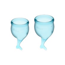 Feel Secure - Menstrual Cups - Menstruationstassen Set 15 & 20ml - light blue